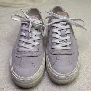 Madewell Womens 7.5 Sidewalk Canvas LowTop Sneakers Pastel Purple Lace Up Spring